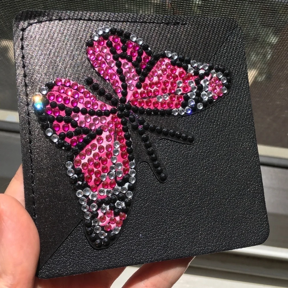 Diamond Art Butterfly Corner Bookmark, Colorful, Sparkly (PINK/BLACK) - Picture 6 of 17